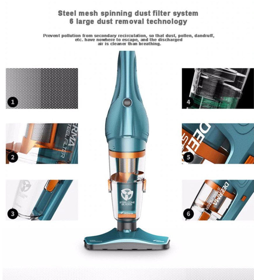 Deerma Penyedot Debu Vacuum Cleaner Handheld Push Rod 2in1 DX900